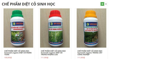 Sản phẩm thuốc diệt cỏ “an toàn” được giới thiệu trên website Công ty Công nghệ Cát Tường