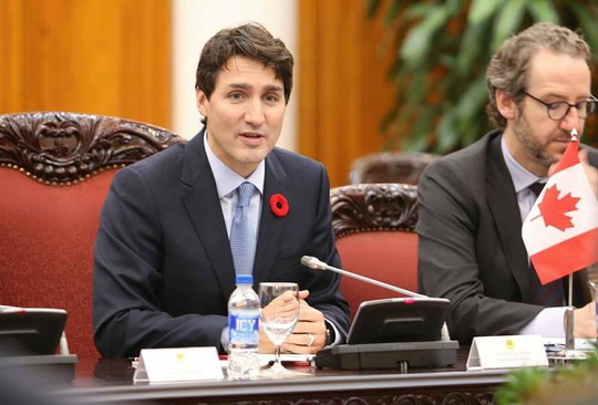 Cận cảnh lễ đón Thủ tướng Canada Justin Trudeau ở Phủ Chủ tịch - Ảnh 11.