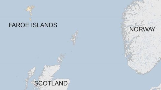 
Quần đảo Faroe nằm giữa Na Uy, Iceland và Scotland. Ảnh: BBC
