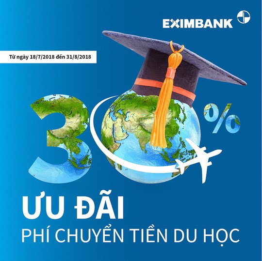 Eximbank ưu đãi phí chuyển tiền mùa du học - Ảnh 2.