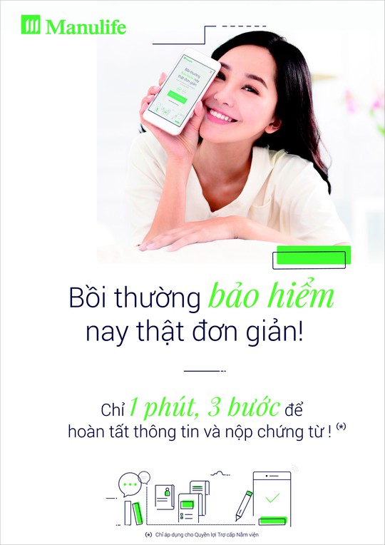 Manulife Việt Nam: Nộp yêu cầu bồi thường bảo hiểm trong vòng 1 phút - Ảnh 1.