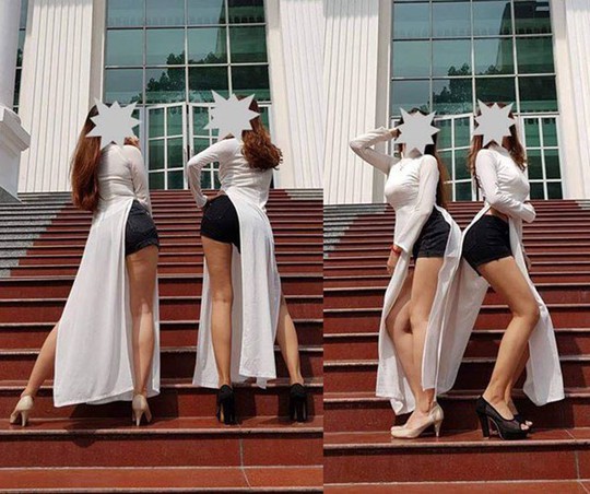 Thảm họa thời trang khi mỹ nhân Việt diện áo dài phản cảm - Ảnh 1.