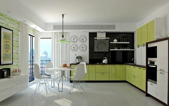 Không gian nhà bếp độc đáo với màu xanh lá cây - Ảnh 9.