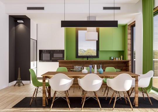 Không gian nhà bếp độc đáo với màu xanh lá cây - Ảnh 10.