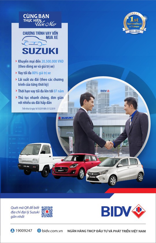 Sở hữu ôtô Suzuki với ưu đãi đặc biệt từ BIDV - Ảnh 1.