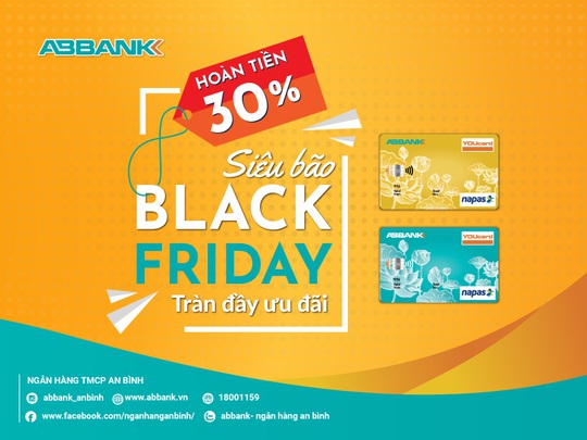 Black Friday: Hoàn tiền 30% khi mua sắm online với ABBANK YOUcard - Ảnh 1.