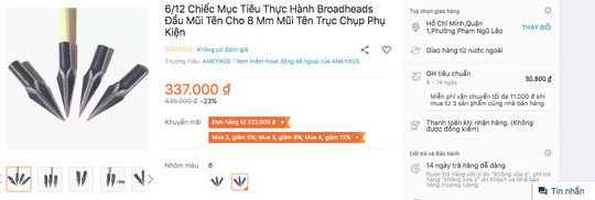 Cung tên, đèn chích điện... có tính bạo lực vẫn được bán trên trên Lazada - Ảnh 2.