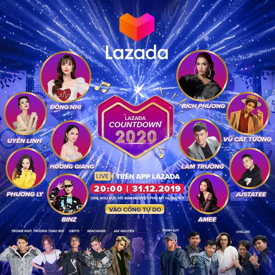 Đại Nhạc Hội Lazada Countdown 2020 – Sự kiện không thể bỏ lỡ dịp Tết Dương lịch - Ảnh 1.