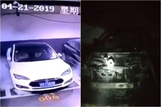 Siêu xe Tesla Model S đang đậu bỗng nổ tung ở Trung Quốc - Ảnh 1.