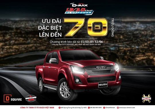 Ưu đãi  70 triệu đồng cho 300 xe bán tải ISUZU D-MAX 2018 - Ảnh 1.