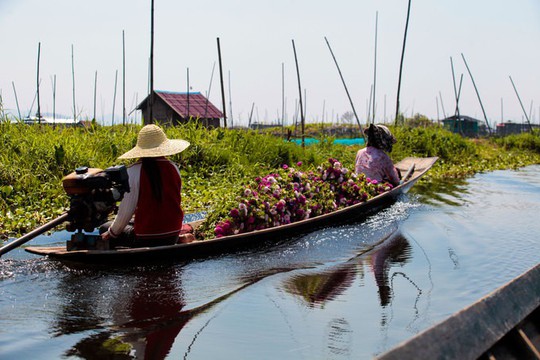 Những ngôi làng nổi trên mặt nước ở Myanmar - Ảnh 9.