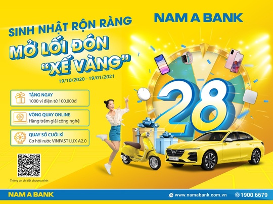 Rước xế vàng cùng ngàn ưu đãi mừng sinh nhật Nam A Bank - Ảnh 1.