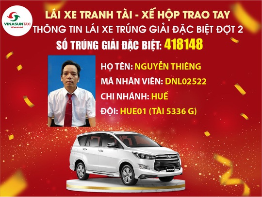 Chương trình “Lái xe tranh tài - Xế hộp trao tay”: Lái xe Nguyễn Thiêng trúng giải đặc biệt - Ảnh 2. Chương trình “Lái xe tranh tài - Xế hộp trao tay”: Lái xe Nguyễn Thiêng trúng giải đặc biệt - Ảnh 2.