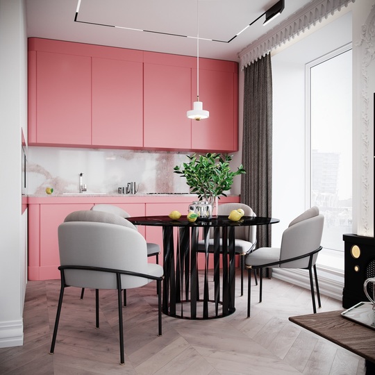 Những căn bếp mang tông màu hồng đầy cảm hứng - Ảnh 5.
