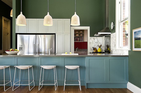 Những gam xanh tối màu tuyệt đẹp cho căn bếp hiện đại - Ảnh 13.