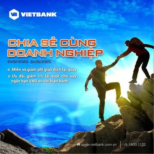 Hỗ trợ doanh nghiệp vượt qua Covid -19, Vietbank giảm 1% lãi suất, miễn phí dịch vụ - Ảnh 1.