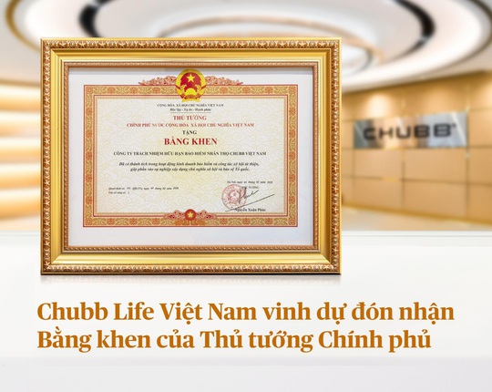 Chubb Life Việt Nam vinh dự đón nhận bằng khen của Thủ tướng Chính phủ - Ảnh 1.