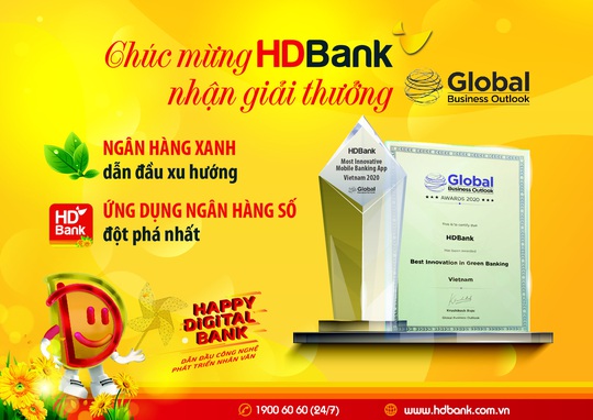 HDBank nhận giải Triển vọng Kinh doanh Toàn cầu năm 2020  - Ảnh 1.