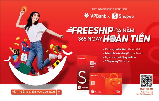 Thẻ tín dụng VPBank - Shopee ưu đãi miễn phí vận chuyển và hoàn tiền lên đến 10% suốt cả năm  - Ảnh 1.