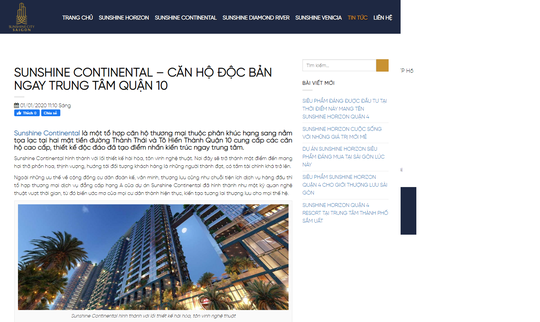 Cảnh báo thông tin không đúng sự thật về dự án căn hộ Sunshine Continental - Ảnh 1.