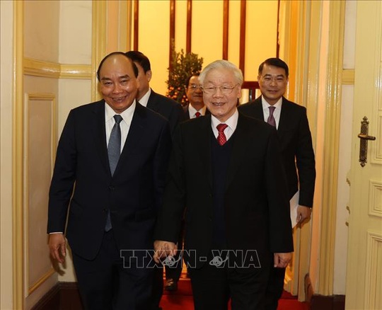 Tổng Bí thư, Chủ tịch nước Nguyễn Phú Trọng chủ trì gặp mặt, chúc Tết - Ảnh 2.