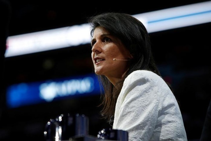 Đại sứ Mỹ tại Liên Hiệp Quốc (LHQ), bà Nikki Haley. Ảnh: REUTERS