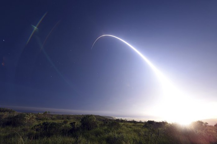 Vụ thử nghiệm Minuteman III hồi tháng 2-2016 của Mỹ. Ảnh: REUTERS