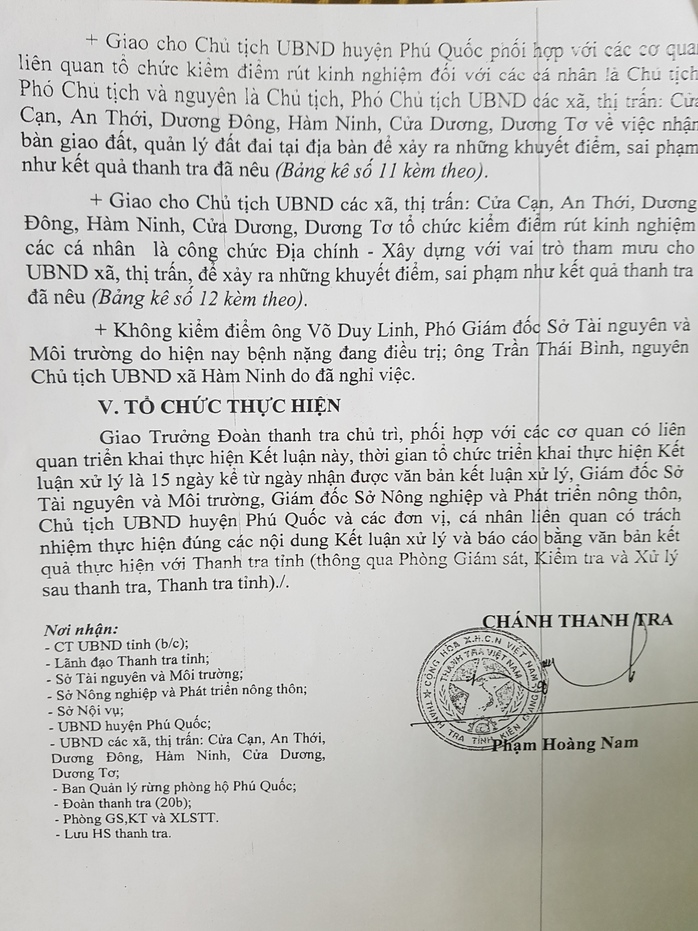 Kiến nghị kiểm điểm Chủ tịch huyện Phú Quốc - Ảnh 1.