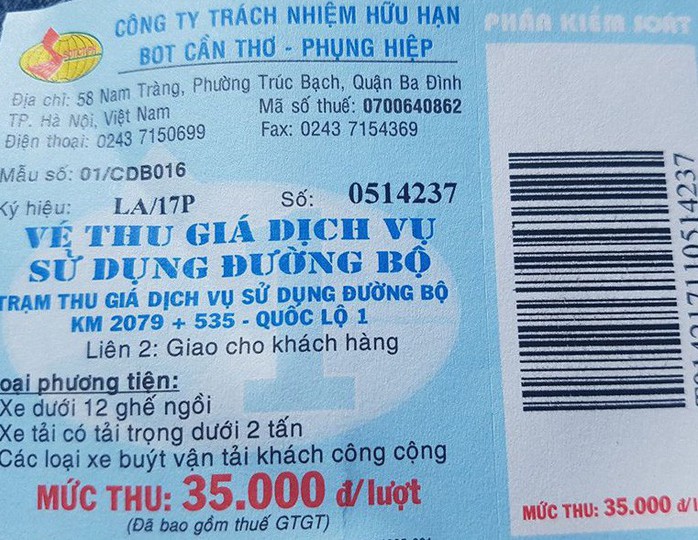 BOT Cần Thơ – Phụng Hiệp chưa giảm phí vì… vé in chưa kịp! - Ảnh 1.