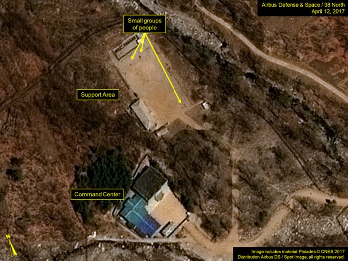 Sơ đồ khu vực hành chính của bãi thử hạt nhân Punggye-ri. Ảnh: 38 North