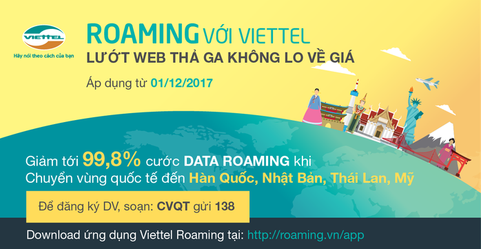Công tác, du lịch Mỹ - Nhật - Thái - Hàn dùng data roaming Viettel với giá chỉ từ 400 đồng/MB - Ảnh 1.