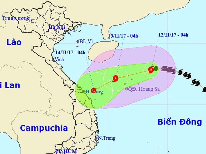 Bão số 13 chuyển hướng Tây Tây Nam, vào miền Trung - Ảnh 1.