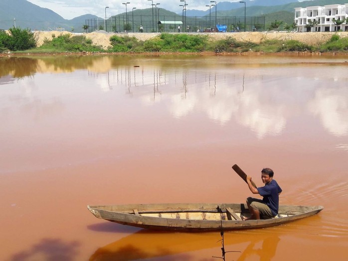 Sông Cu Đê lại tiếp tục đục ngầu nghi do nhà máy xả thải - Ảnh 1.