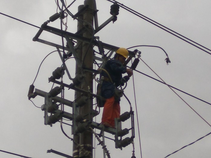 Nỗ lực “giải cứu” 2.600 trụ điện trung thế bị bão quật ngã ở Quảng Bình - Ảnh 1.