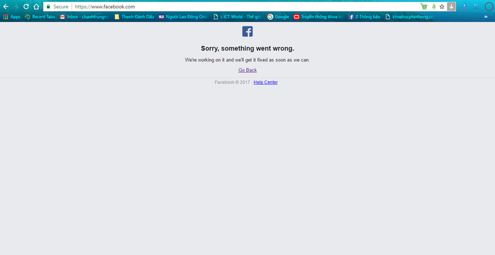 Facebook gặp lỗi, người dùng Việt Nam không đăng nhập được - Ảnh 1.