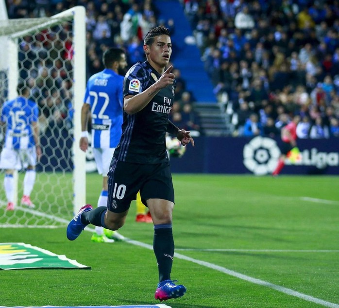 
Rodriguez ghi bàn trong trận Real thắng đậm Leganes 4-2 nhưng vẫn bị HLV Zidane thay ra
