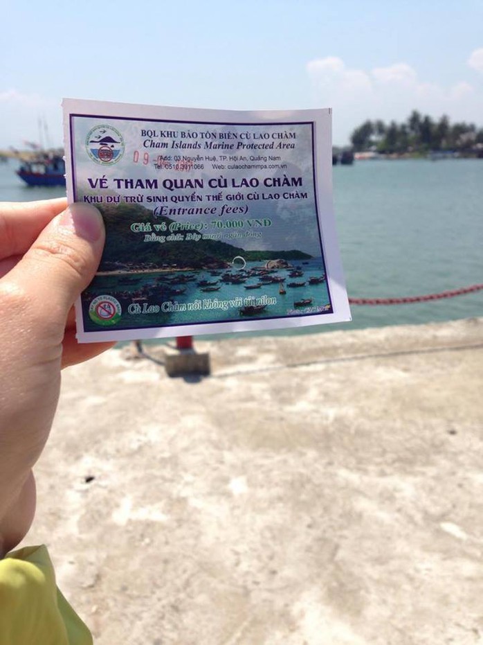 Vé tham quan Cù Lao Chàm có giá 70.000 đồng/ người lớn