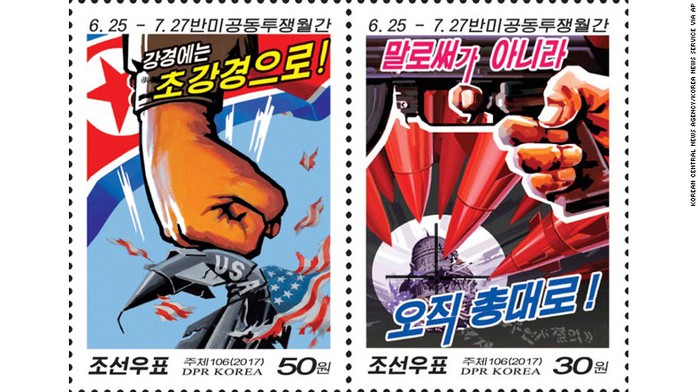 Những con tem lạ lùng của Triều Tiên - Ảnh 1.