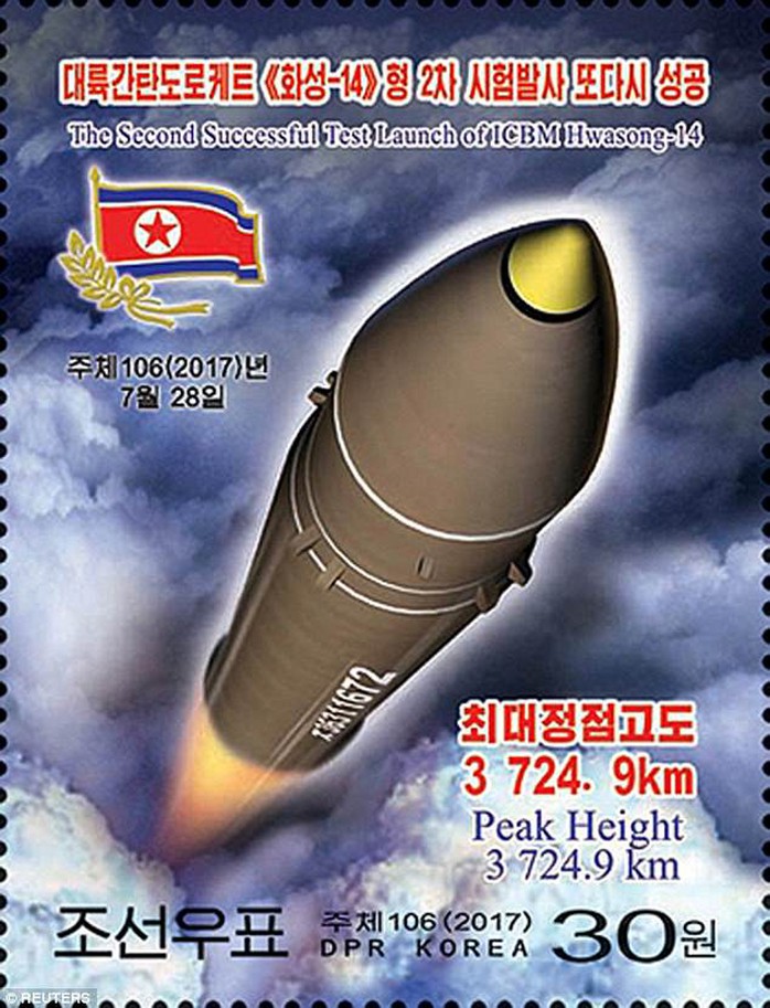 Bộ tem dày đặc tên lửa của Triều Tiên - Ảnh 2.