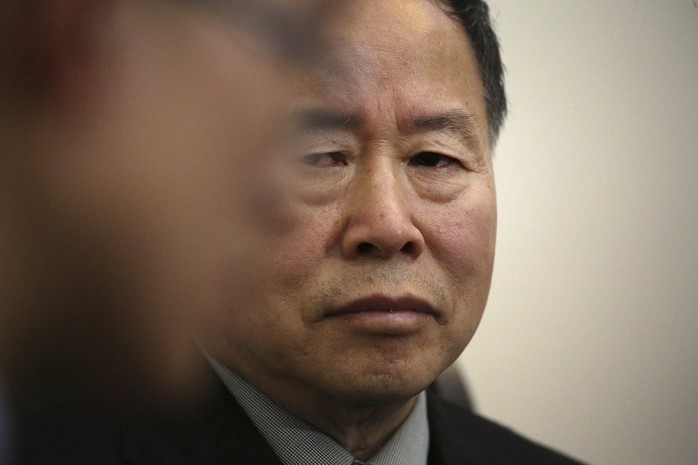 
Thứ trưởng Ngoại giao Triều Tiên Han Song-ryol tại cuộc phỏng vấn của hãng tin AP ngày 14-4 Ảnh: AP
