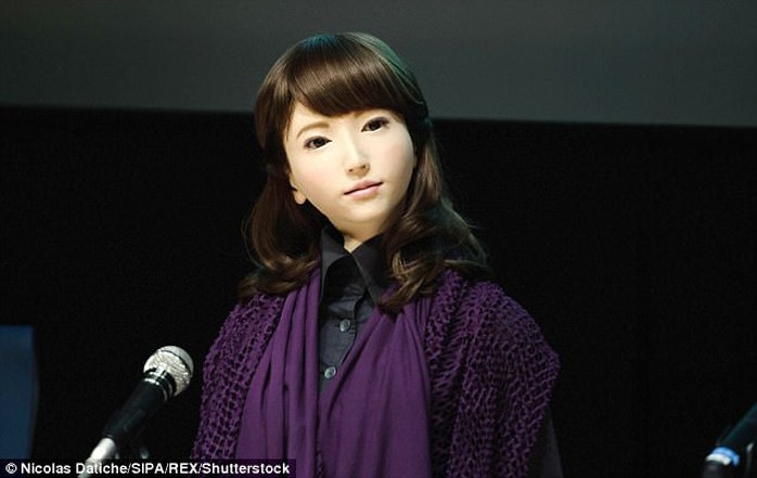 Cận cảnh robot phát thanh viên truyền hình xinh đẹp Nhật Bản - Ảnh 1.
