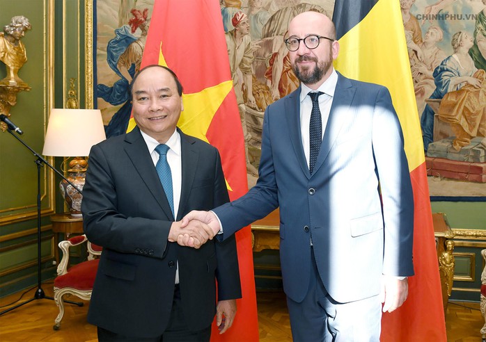 Hội đàm với Thủ tướng Nguyễn Xuân Phúc, Thủ tướng Bỉ Charles Michel khẳng định ủng hộ EVFTA - Ảnh 1.