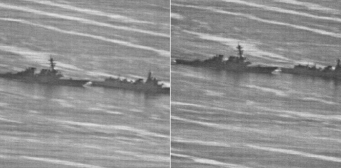 Lộ ảnh tàu Trung Quốc vượt đầu tàu Mỹ trên biển Đông - Ảnh 2.