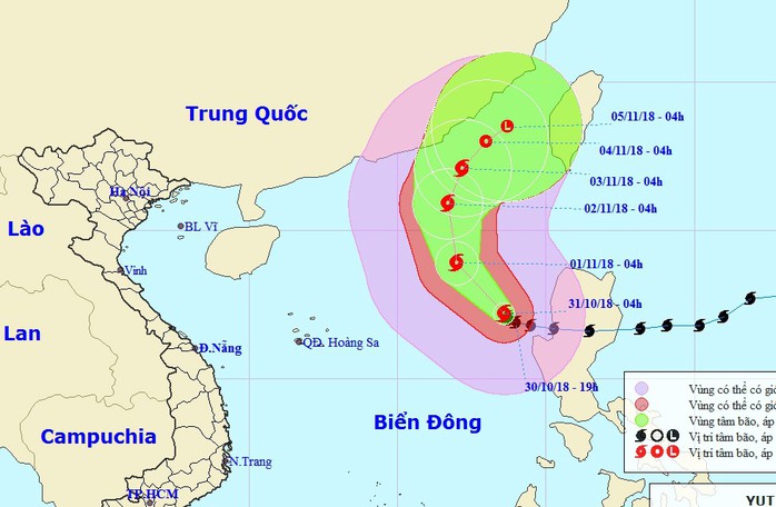 Bão Yutu vào biển Đông thành bão số 7, chuyển ngoặt hướng di chuyển - Ảnh 1.