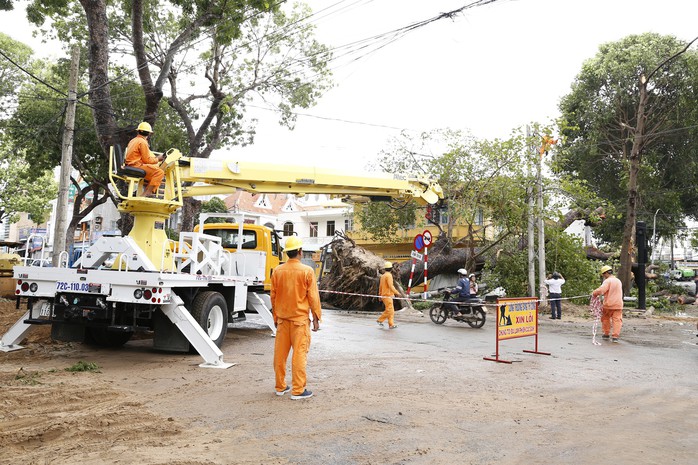 EVN SPC khắc phục thiệt hại lưới điện sau bão số 9 tại phía Nam - Ảnh 1. EVN SPC khắc phục thiệt hại lưới điện sau bão số 9 tại phía Nam - Ảnh 1.