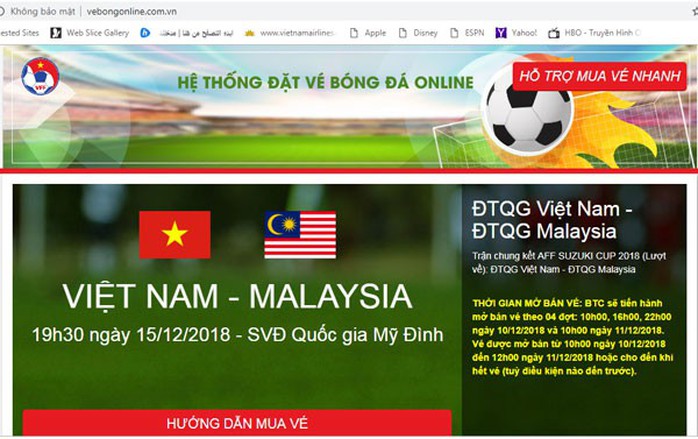 Cảnh giác kẻo sập bẫy website giả mạo bán vé online trận Việt Nam-Malaysia - Ảnh 1.
