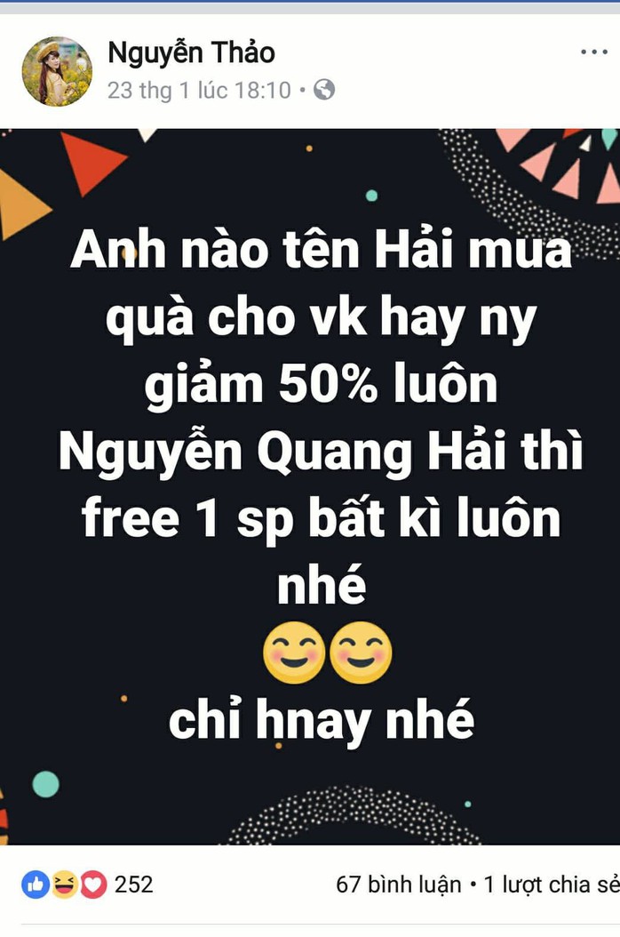 Tên Hải giảm giá 50%, tên Nguyễn Quang Hải thì... free luôn - Ảnh 5.