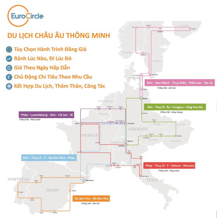 Tour du lịch châu Âu linh hoạt EuroCircle - Ảnh 1. Tour du lịch châu Âu linh hoạt EuroCircle - Ảnh 1.