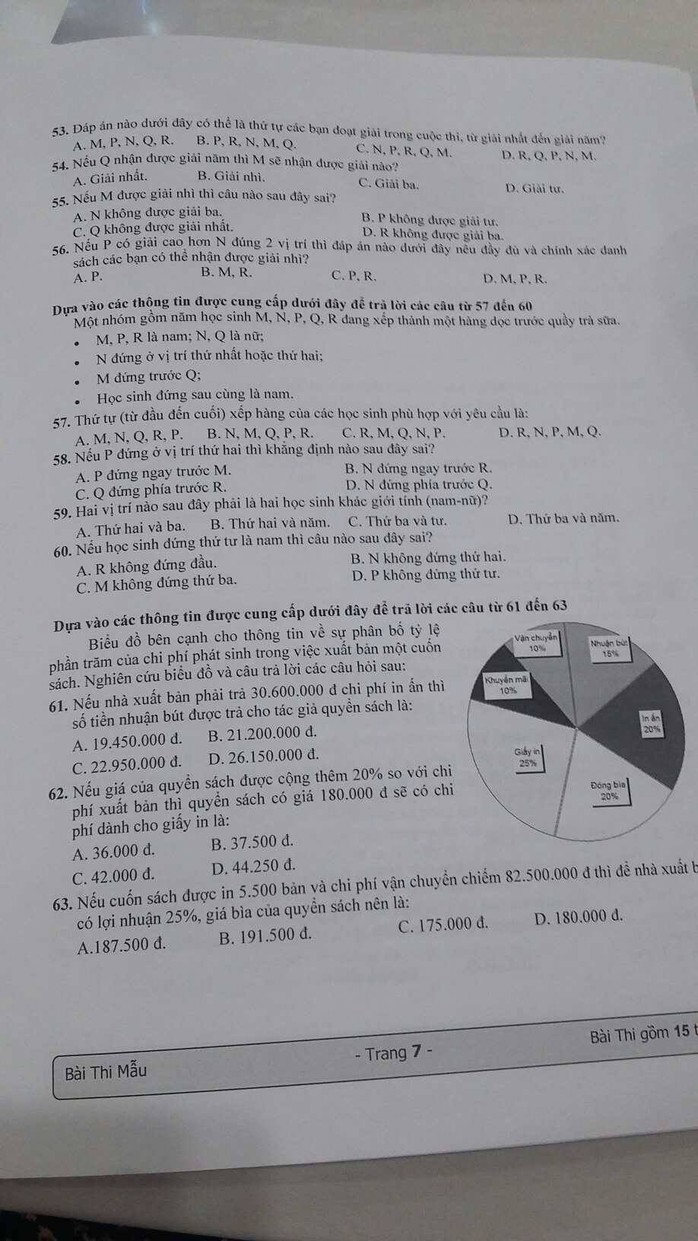 ĐHQG TP HCM công bố đề thi mẫu kỳ thi đánh giá năng lực - Ảnh 7.