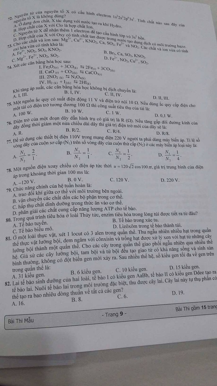 ĐHQG TP HCM công bố đề thi mẫu kỳ thi đánh giá năng lực - Ảnh 9.